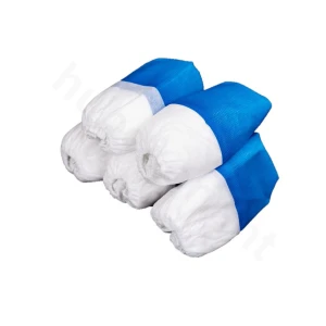Blue And White Disposable PP+CPE Shoe Cover