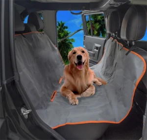 Waterproof Soft black Suede Pet Dog Safety Travel Hammock Quilted Car Back Seat Cover