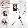 10 Inch USB Dimmable Cold Warm LED Studio Camera Ring Light Photo Phone Video Light Lamp With Tripods Ring Table Fill Light