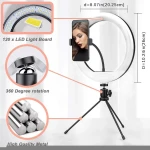 10 Inch USB Dimmable Cold Warm LED Studio Camera Ring Light Photo Phone Video Light Lamp With Tripods Ring Table Fill Light