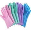 100% Food Grade Silicone Rubber Heat Resistant Brush gloves Silicone Oven Kitchen Cleaning Gloves