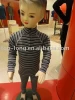 100%Merino wool kids thermal underwear stripe zip long johns for 4-12years old