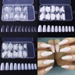 100Pcs Ballet Dancer False Nail Tips Coffin Shape Fashion Long Beauty Full Nail Art Tips with Box