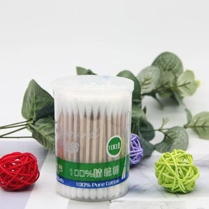100pcs wooden cotton swabs cotton buds beauty tool ear cleaning makeup sticks disposable sterile usage CE FDA certification