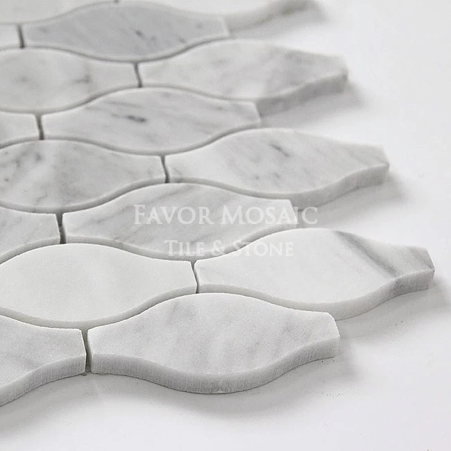 12"x12" White Carrara Marble using for wall decorate and kitchen backsplash natural marble mosaic tile