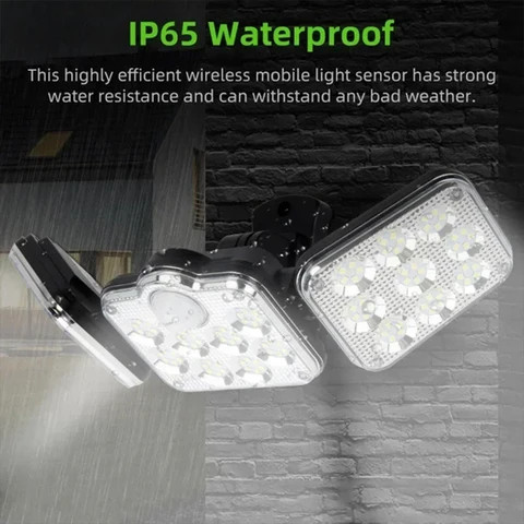 138LED Super Bright Motion Sensor Solar Wall Lamp Outdoor Adjustable ABS Waterproof for Garden Patio Garage-for Solar Power