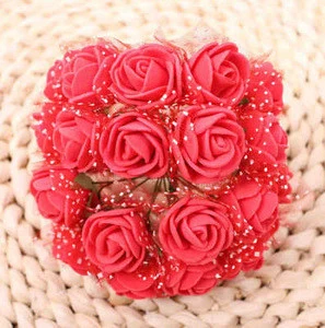 144Pieces christmas decorative flower wreath PE of rose wedding artificial flower home decoration fake flower