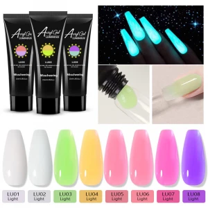15ml Fluorescence Quick Building Finger Extension Poly Acryl Gel Nail Camouflage LED Hard Builder Gel