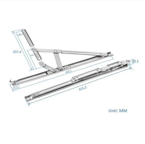 16 Inches Hardware Window Curve Surface Accessory Wide Groove Window Friction Stay Stainless Steel Heavy Duty Friction Stay
