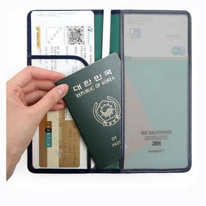 16226A slim design leather passport holder for business with 2 credit card slots & 1 passport holder position