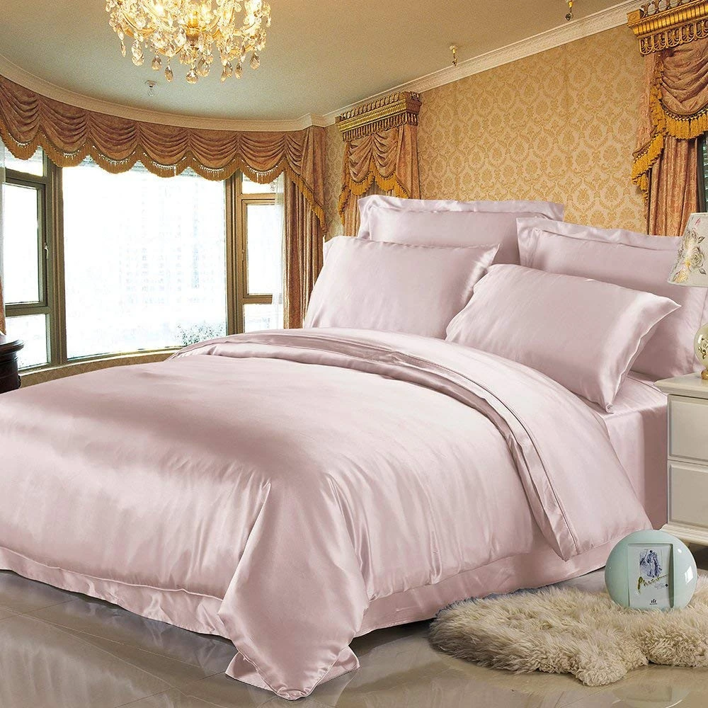16mm Chinese Luxury 100% Pure Mulberry King Queen Size Silk Bedding Set Custom Silk Bed Sheets Set