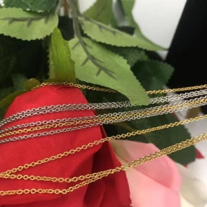 18"-36" Rose Gold Stainless Steel Flat Cable Chain Necklace.