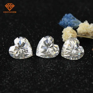 2 carat 8*8mm heart cut man made moissanite loose gemstones for jewelry