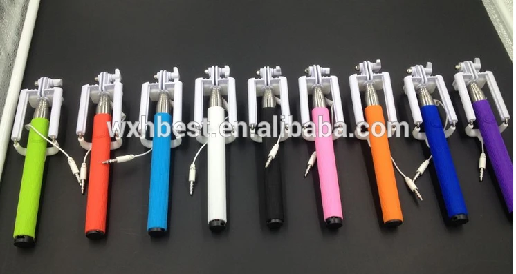 2017 Hot Selling Wholesale Cable Selfie Stick Wireless Mini selfie Stick Monopod Selfie Stick