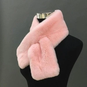 2017 Top quality real rex rabbit fur scarf for women