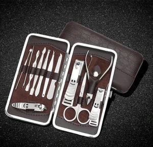 2017 top selling 12pcs manicure tools set stainless steel nail clippers scissors beauty tools
