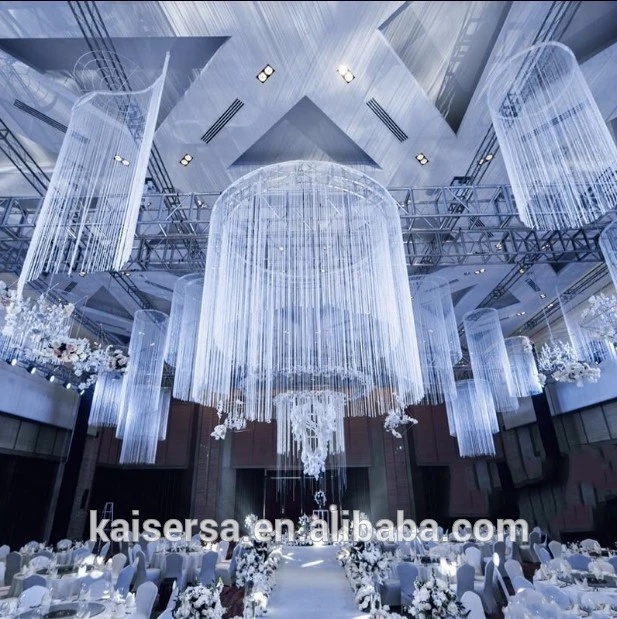 2018 new product romantic wedding decoration colour nylon tassel for ceiling hanging