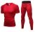 Import 2019 Mens 2 Pack Sport Suits Short Sleeve T-shirt + Pants Fitness Tight Running Set Quick-dry Compression Workout Sportswear from China