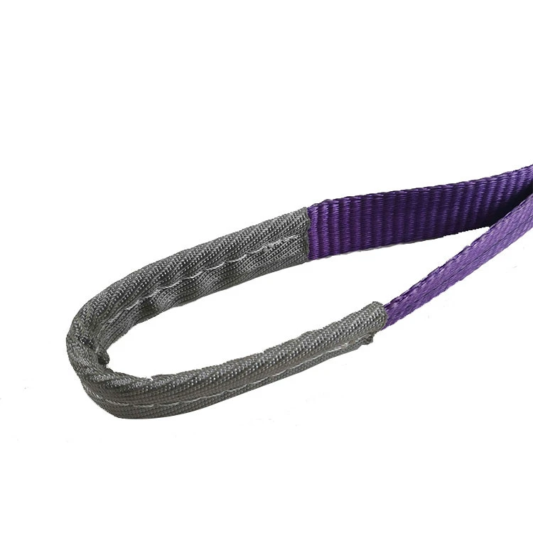 2021 2T purple Double Ply Polyester Webbing Sling With Reinforced Lifting Eyes 8t Polyester Eye To Eye Webbing Flat Sling