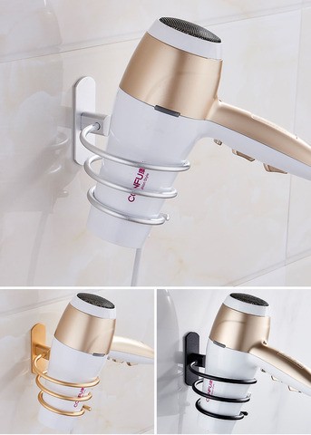 2021 new arrival space aluminum  hair dryer rack bathroom storage household toilet hair dryer bracket for bathroom
