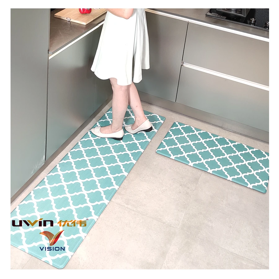 2021 UWIN New PVC Cushioned Comfortable 18*30`` Standing Anti Fatigue Kitchen Floor Mats