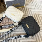 2024 Ladies Diamond Lattice Cross-body Bag Female New Organizer Handbag Shoulder Phone Bag Soft Pu Square Embroidery Camera Bag