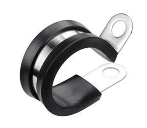 20mm Galvanized Cable Rubber Sleeve Saddle Tube Pipe Clamp