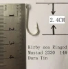 2330 14 fishing hooks similar as mustad made of high carbon steel fish man floating commerical hooks