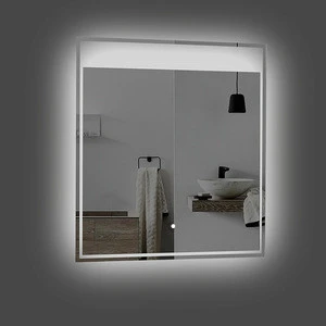 24 Inch Small Size Hotel Bath Decorative Smart Touch Mirror with Lights Led Bath Mirror