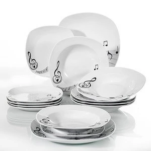 24pcs square turkish porcelain dinner set /Indian dinnerware set dubai tableware /colorful porcelain dinnerware  with full decal