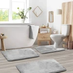3 Piece Bathroom Rug Set Super Soft Toilet Bathroom Toilet Tub Air Floor Mat Set Long Wool Mat