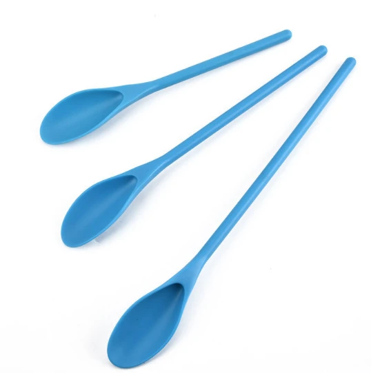 3 Pieces Stirring Mixing Spoon Set Multiple Color Plastic Long Handle Serving Salad Spoons