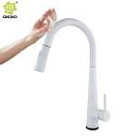 304 Stainless Steel white color Mixer Automatic Pull down touch Sensor kitchen sink Taps faucet