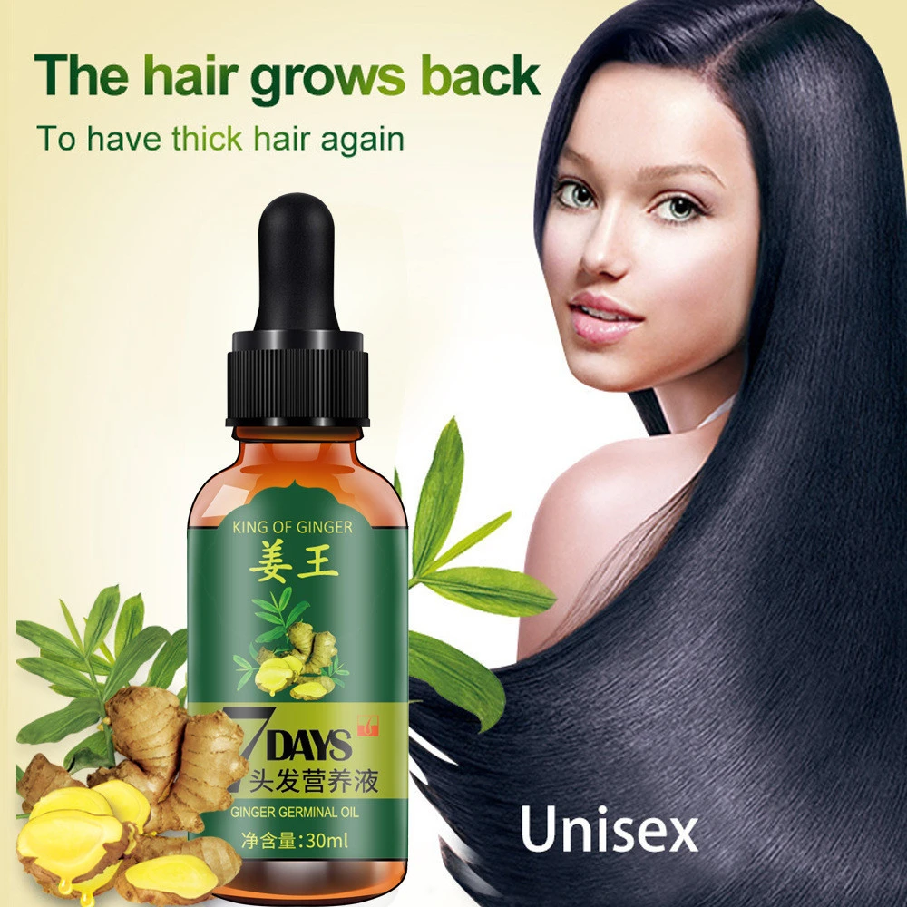 30ml Natural Organic Ginger Germinal Hair Care Growing Thickening Repairing Herbal Hair Growth Oil