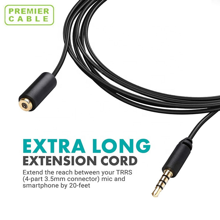 Buy 3.5mm Headset Extension Cable Cord Trrs Female 3.5mm To Trrs Male 3.5mm Microphone Extension
