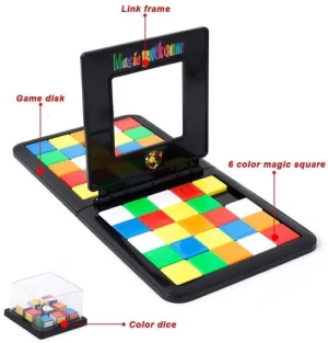 3D Puzzle Race Cube Board Blocks Game Kids Adults Education Toy IQ Puzzle Cube Parent-Child Double Speed Game Magic Cubes