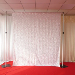3m*3m white 3D rosette backdrop/valance/curtain
