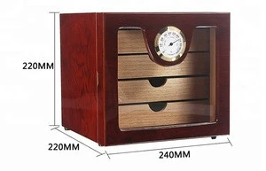 4 Layers Cigar Box Humidor Cabinet Holder Wood Lined Cigarette Hygrometer Humidifier Smoking Cigar Accessories Gifts Red