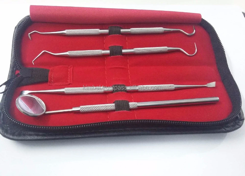 4 pcs dental hygiene kit/ oral dental kit/ high grade stainless steel teeth cleaning set