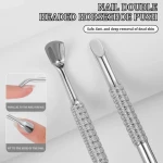 420 Stainless Steel Double Head Horseshoe Cuticle Pusher Gel Nail Polish Remover Tool Silver Dead Skin Nail Cuticle Cleaner