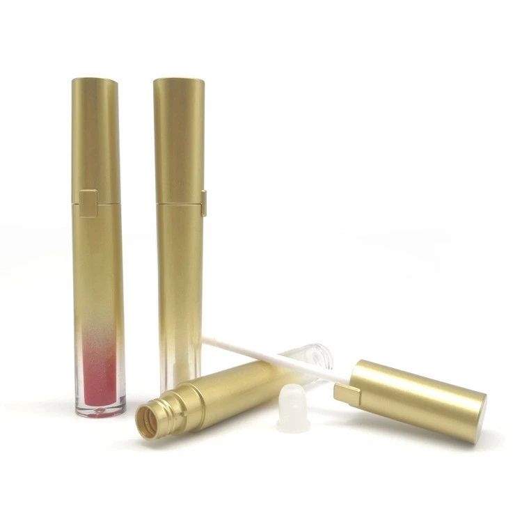 48pcs 5ML Round Gold Natural Organic Glossy Glitter Matte Vegan Private Label Nude Lip Gloss