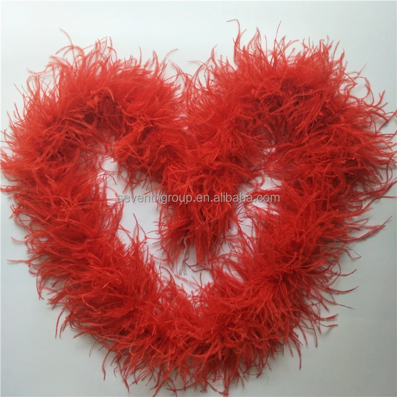 Buy 4ply Red Boa Fluffy Ostrich Feather Boas from Shenzhen Seventh