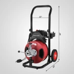 50 Ft Electric Drain Cleaning Machine 4 Cutter Snake Drill Drain Auger Cleaner