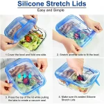 6PCS Reusable Silicone Wrap Food Fresh Keeping Wrap Kitchen Tools Silicone Food Wrap Seal Cover