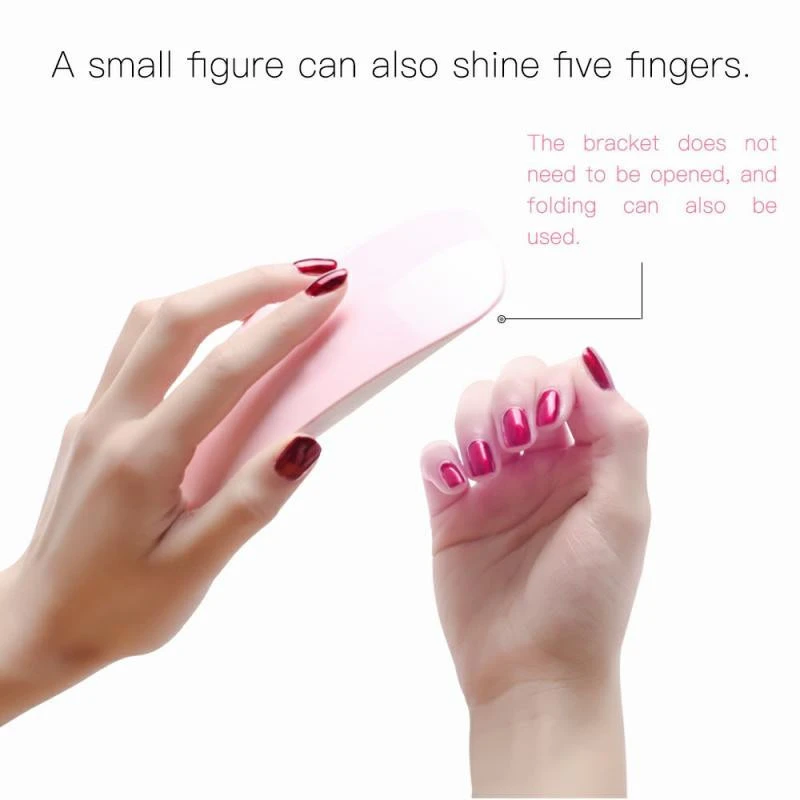 6W LED Nail Dryer Curing Lamp 60S Timer USB Portable for Gel Nails Based Polishes