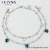 Import 76614 xuping wholesale dark blue anklets,crystals from Swarovski,silver heart shape pendant anklets gift for girlfriend from China
