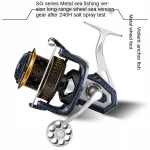 8000/1000/12000 Metal Fishing Reel Stainless Steel Sea Rod Wheel Spinning Fishing Reel