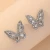 Import 925 silver needle  sen type hollow zircon butterfly earrings fashion from China