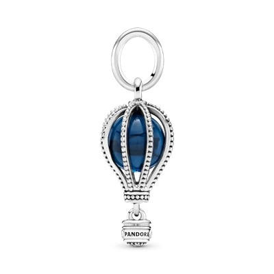 925 Sterling Silver Disn Colors Up House Balloons Charm Blue Red Hot Air Balloon Travel Dangle Pendant Fit Pando Bracelet