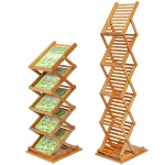 A4 Foldable Bamboo Brochure Holder Catalog Newspaper Magazine Literature Display Stand